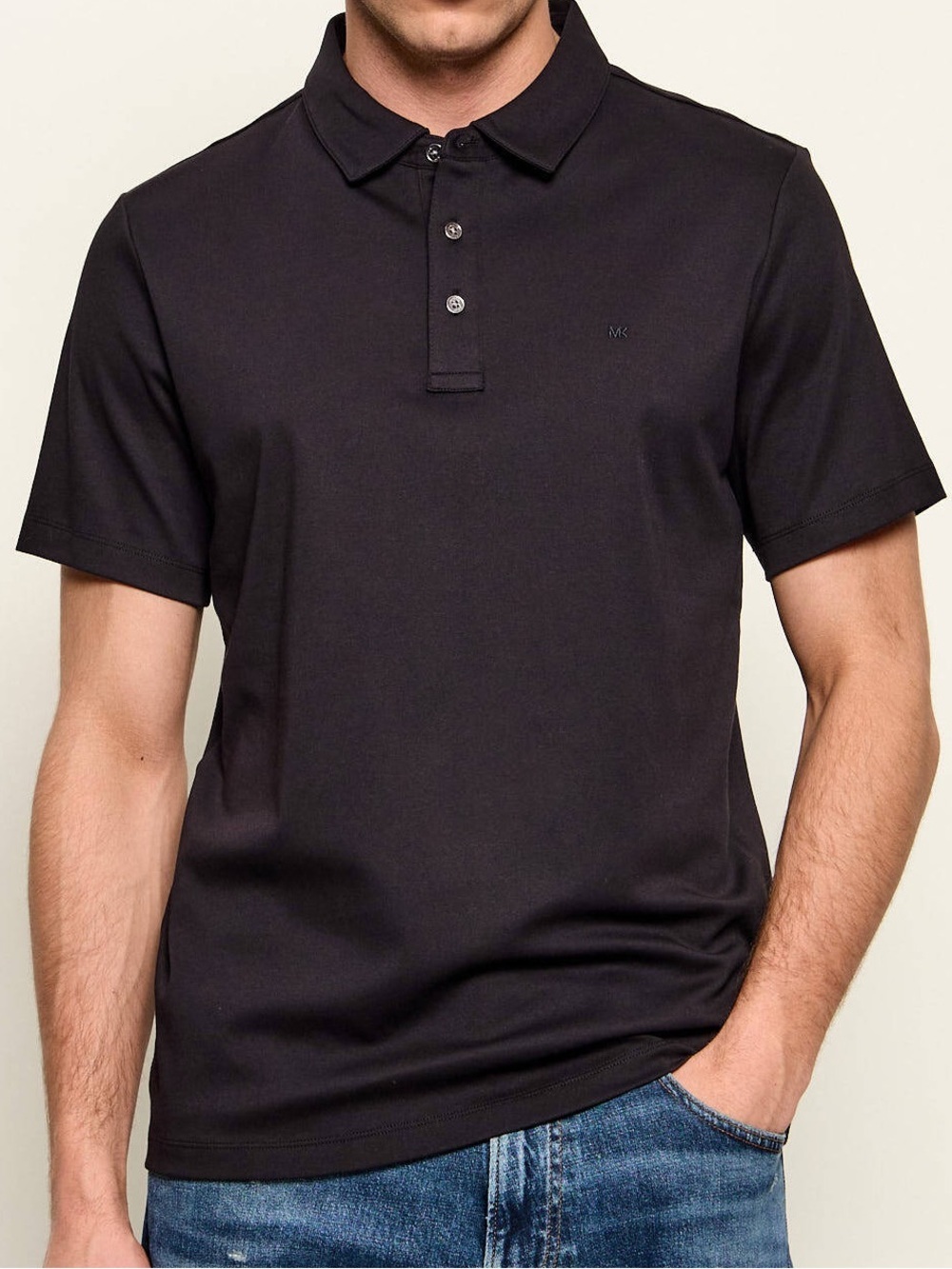 Michael Kors Menβs Black Polo Shirt Size Large Short Sleeve Classic Fit